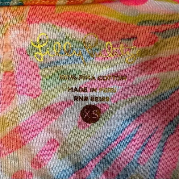 Lily Pulitzer Brewster Dress Coastal Neon Pink Green Sea Pattern Cotton Size XS - Picture 5 of 15